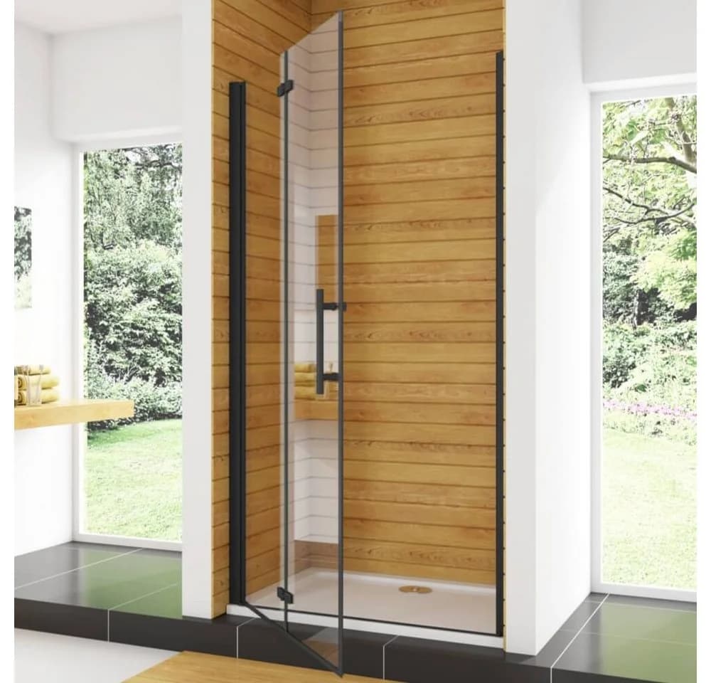 Duschparadies Dusch-Falttür Schwarz 195cm Easyclean Sicherheitsglas - Bild 3
