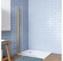 AICA Walk-in-Dusche 195cm Gold 6mm ESG Glas Duschabtrennung Bild 1