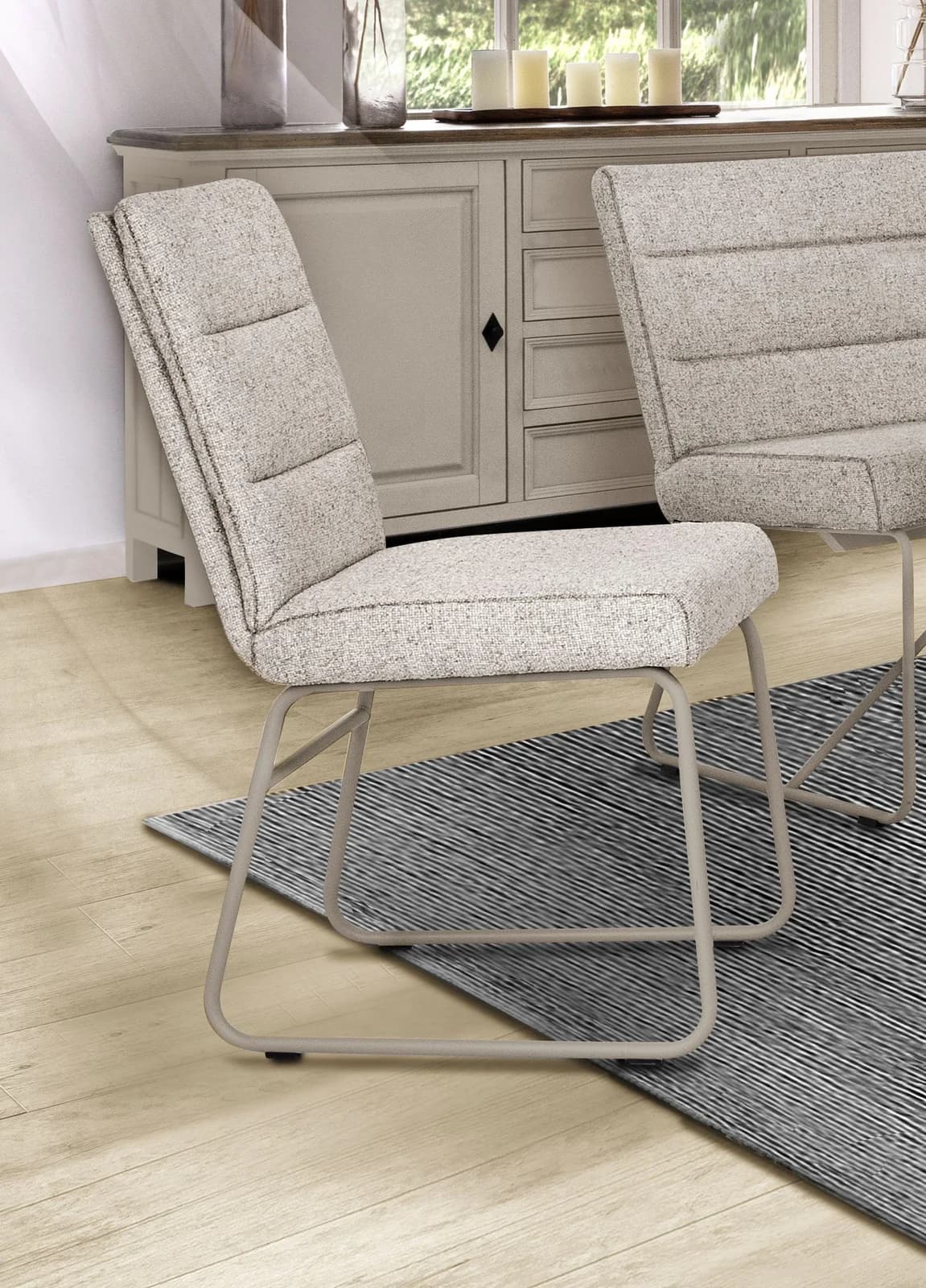 Polsterstuhl SANSIBAR TINNUM Braun Stoff Metall