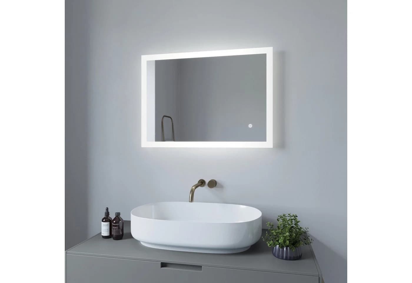 AQUALAVOS Badspiegel LED mit Beleuchtung Ultradünn Dimmbar - Bild 2