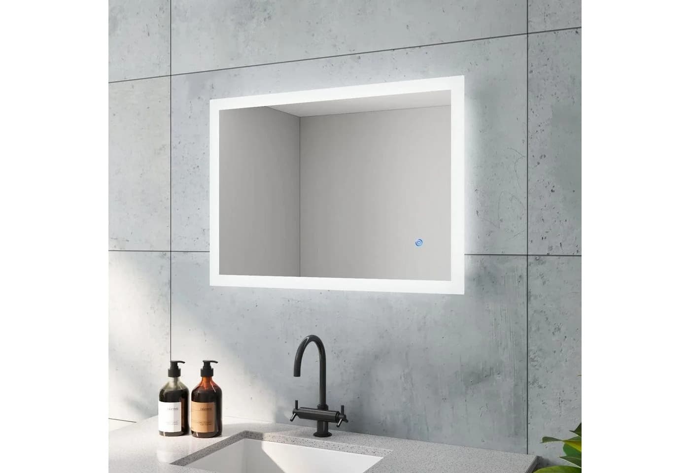 AQUABATOS Badspiegel LED Beleuchtet 70x50 cm Kaltweiß 6400K
