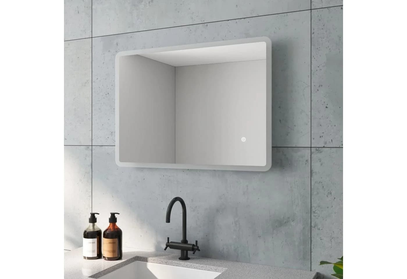 AQUABATOS Badspiegel LED Spiegel Beleuchtet Wandspiegel 70x50 cm Kaltweiß 6400K - Bild 3