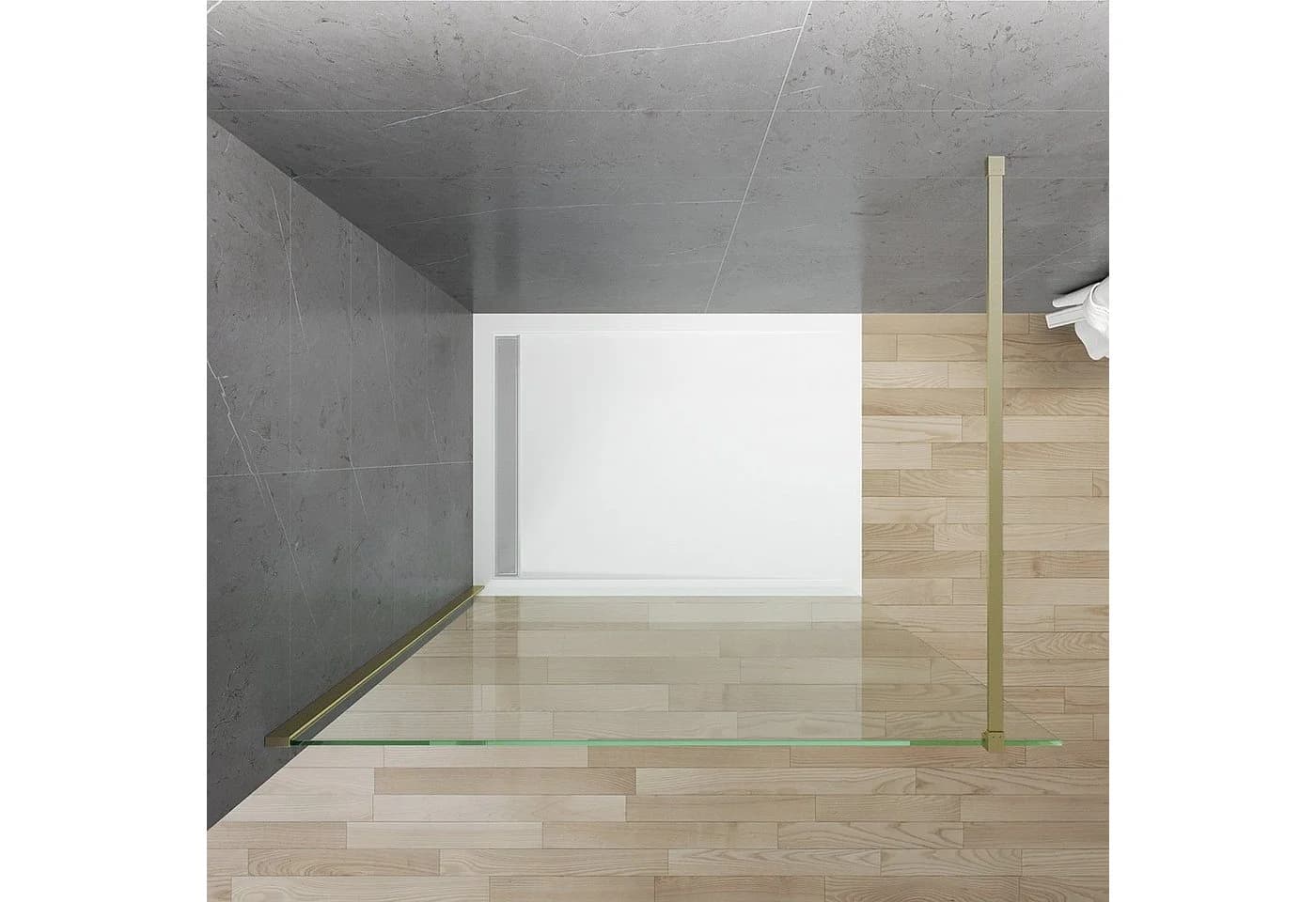 AQUABATOS Walk-in-Dusche 8 mm Einscheibensicherheitsglas Gold - Bild 3