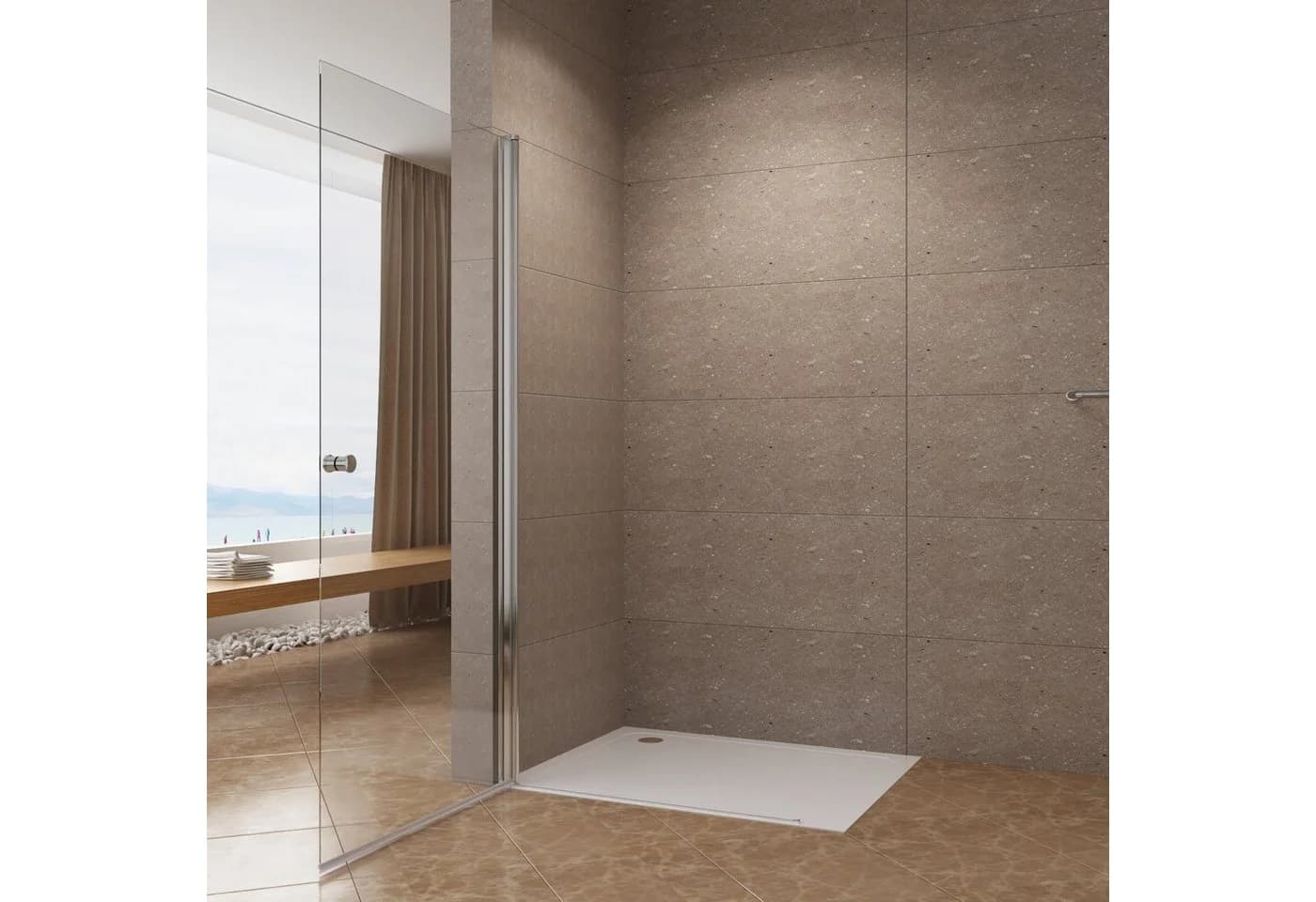 AQUABATOS Dusch-Drehtür Duschabtrennung 70x197 cm Nano Glas