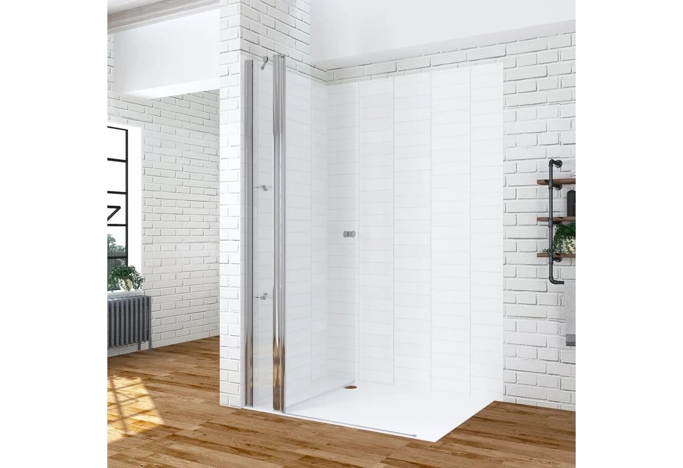 AQUABATOS Walk-in-Dusche Glas 6mm ESG mit Nanobeschichtung