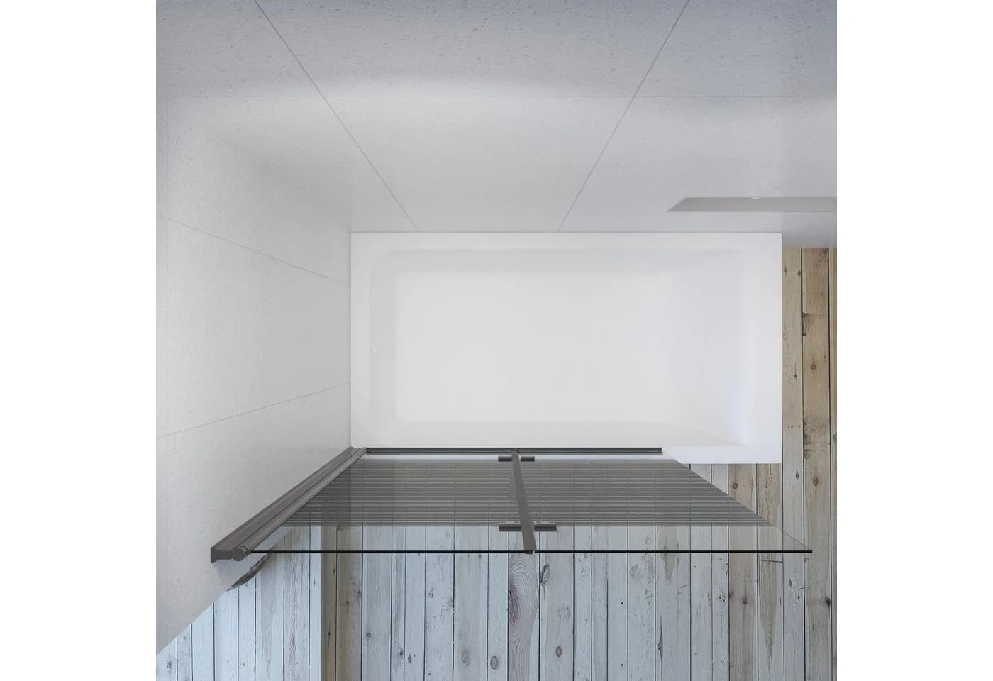 AQUABATOS Badewannenaufsatz Schwarz 2-teilig - Bild 5
