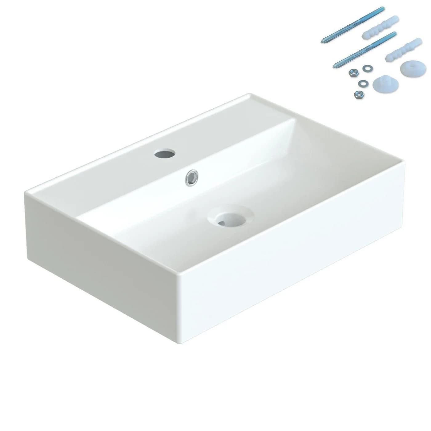 AQUABATOS Aufsatzwaschbecken Weiß Modern Keramik Eckig - Bild 2