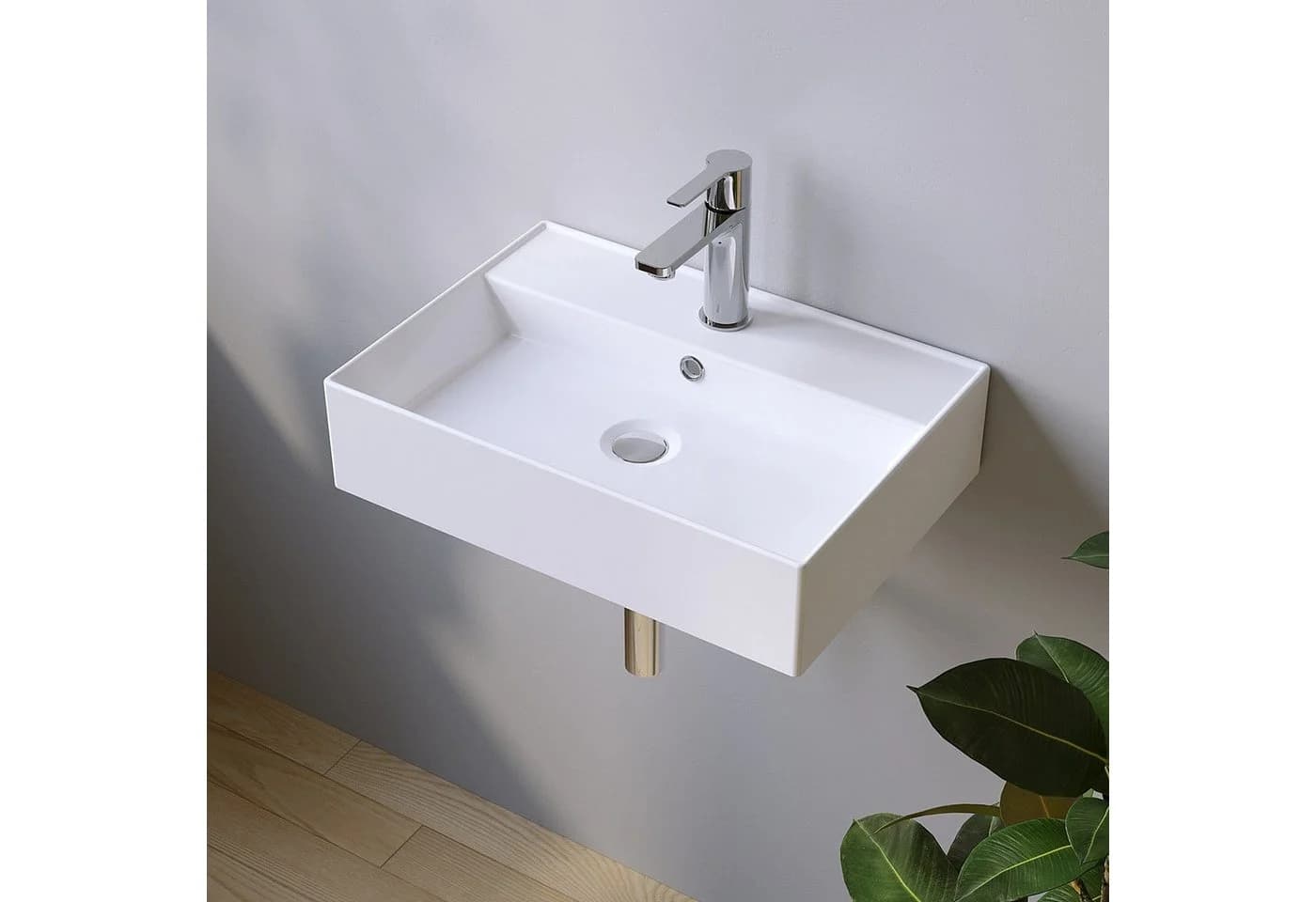 AQUABATOS Aufsatzwaschbecken Weiß Modern Keramik Eckig - Bild 4
