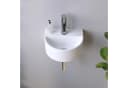 AQUABATOS Aufsatzwaschbecken Weiß Keramik Modern Halbrund Bild 1