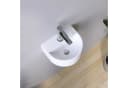 AQUABATOS Aufsatzwaschbecken Weiß Keramik Modern Halbrund Bild 4