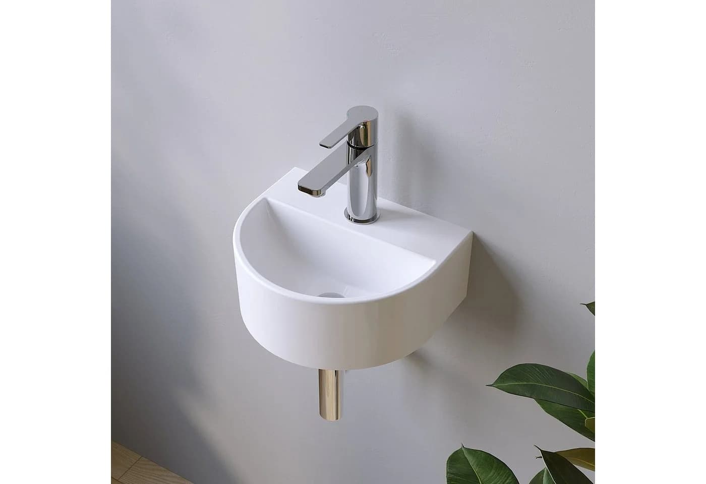 AQUABATOS Aufsatzwaschbecken Weiß Keramik Modern Halbrund - Bild 5