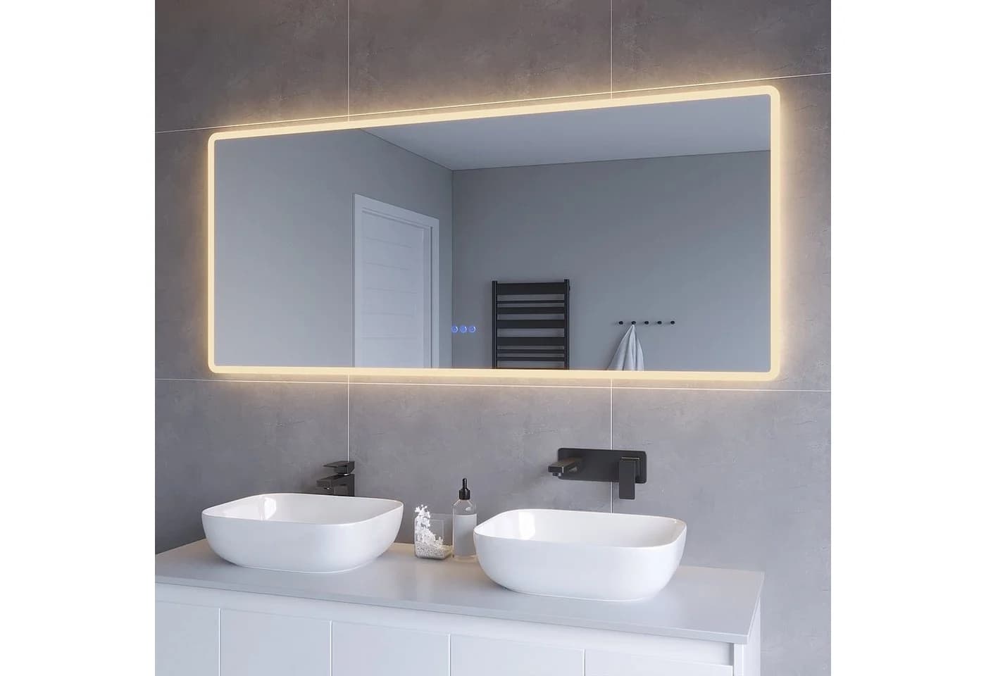 AQUABATOS LED Badspiegel Dimmbar Memory-Funktion