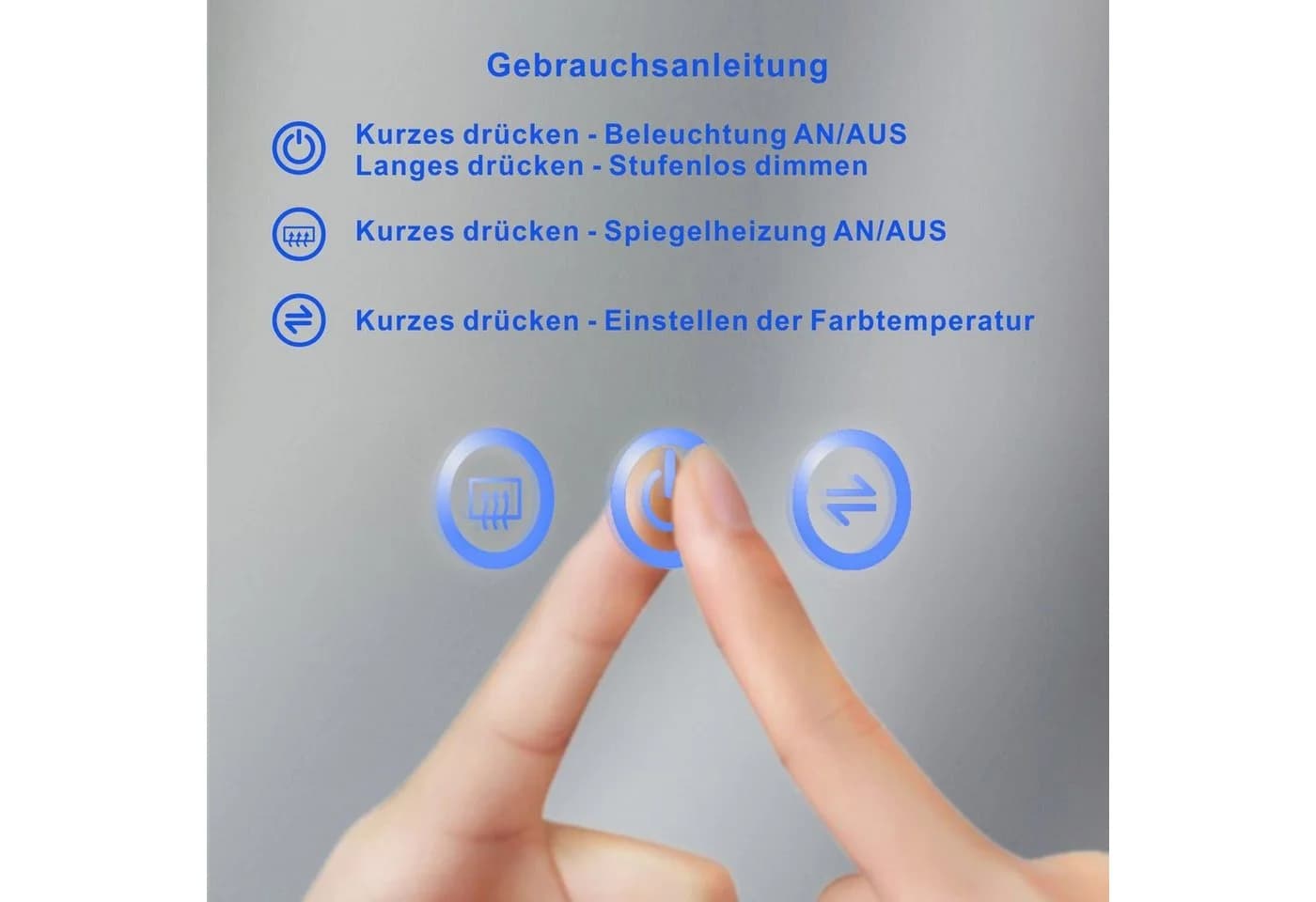 AQUABATOS LED Badspiegel Dimmbar Memory-Funktion - Bild 4