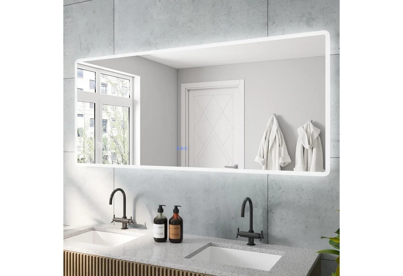 AQUABATOS LED Badspiegel mit Beleuchtung und Anti-Beschlag - Bild 2