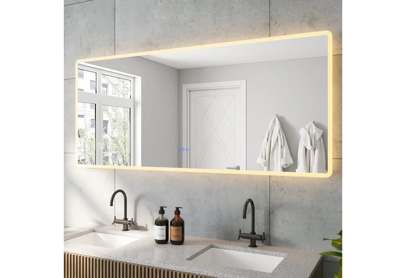 AQUABATOS LED Badspiegel mit Beleuchtung und Anti-Beschlag - Bild 3