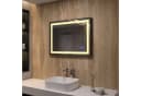 AQUABATOS LED-Lichtspiegel Badspiegel Schwarz 80x60cm Bild 1