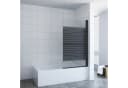AQUABATOS Badewannenaufsatz Glas Schwarz mit Handtuchhalter Bild 1
