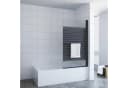 AQUABATOS Badewannenaufsatz Glas Schwarz mit Handtuchhalter Bild 2