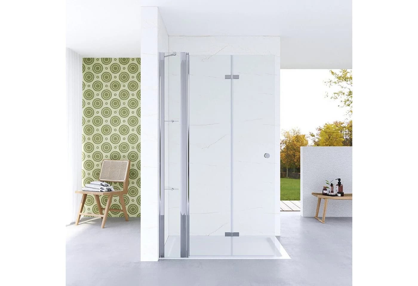 AQUABATOS Walk-in-Dusche 5 mm Sicherheitsglas Klarglas