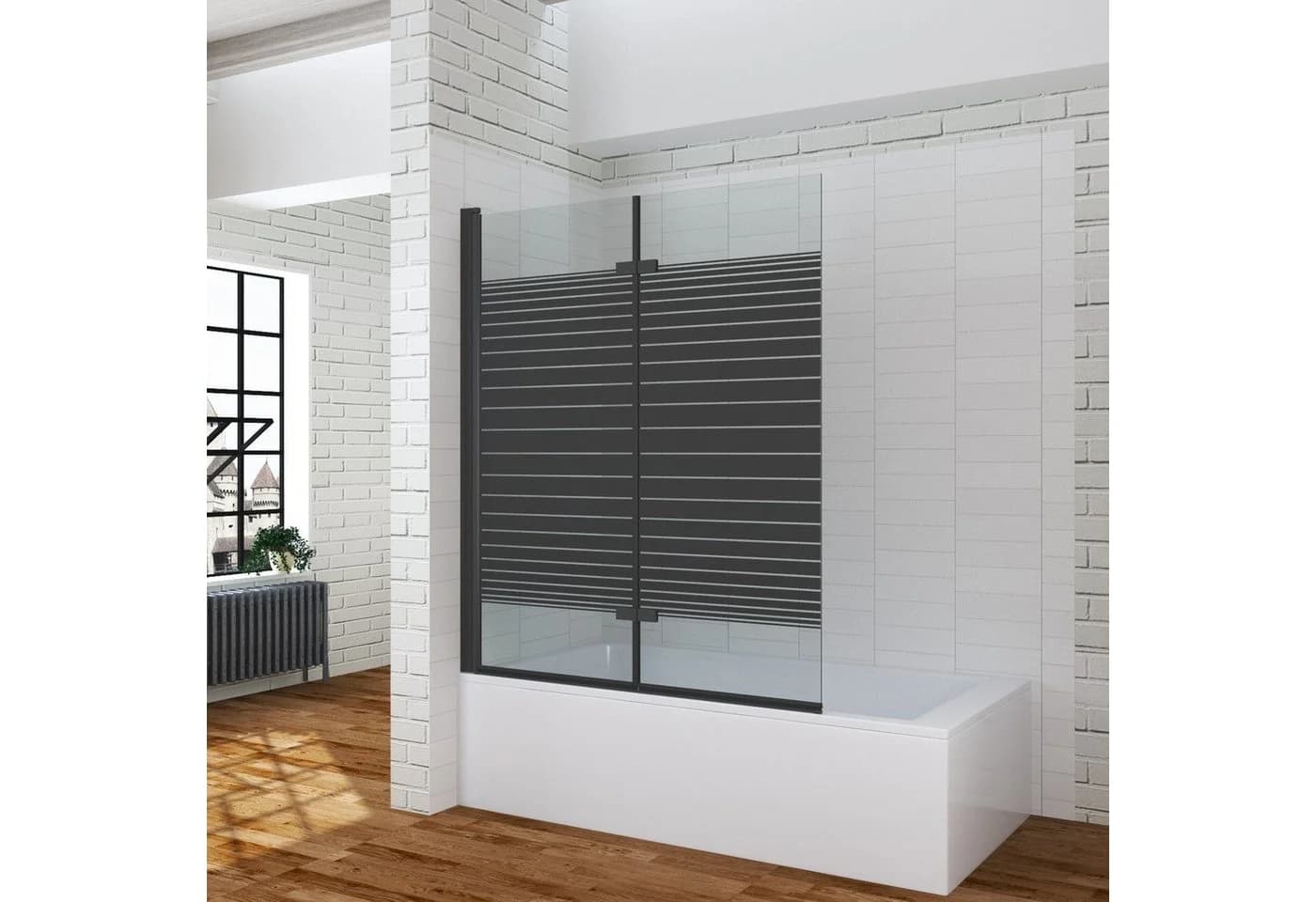 AQUALAVOS Badewannenfaltwand 2-teilig 120x140 cm - Bild 2
