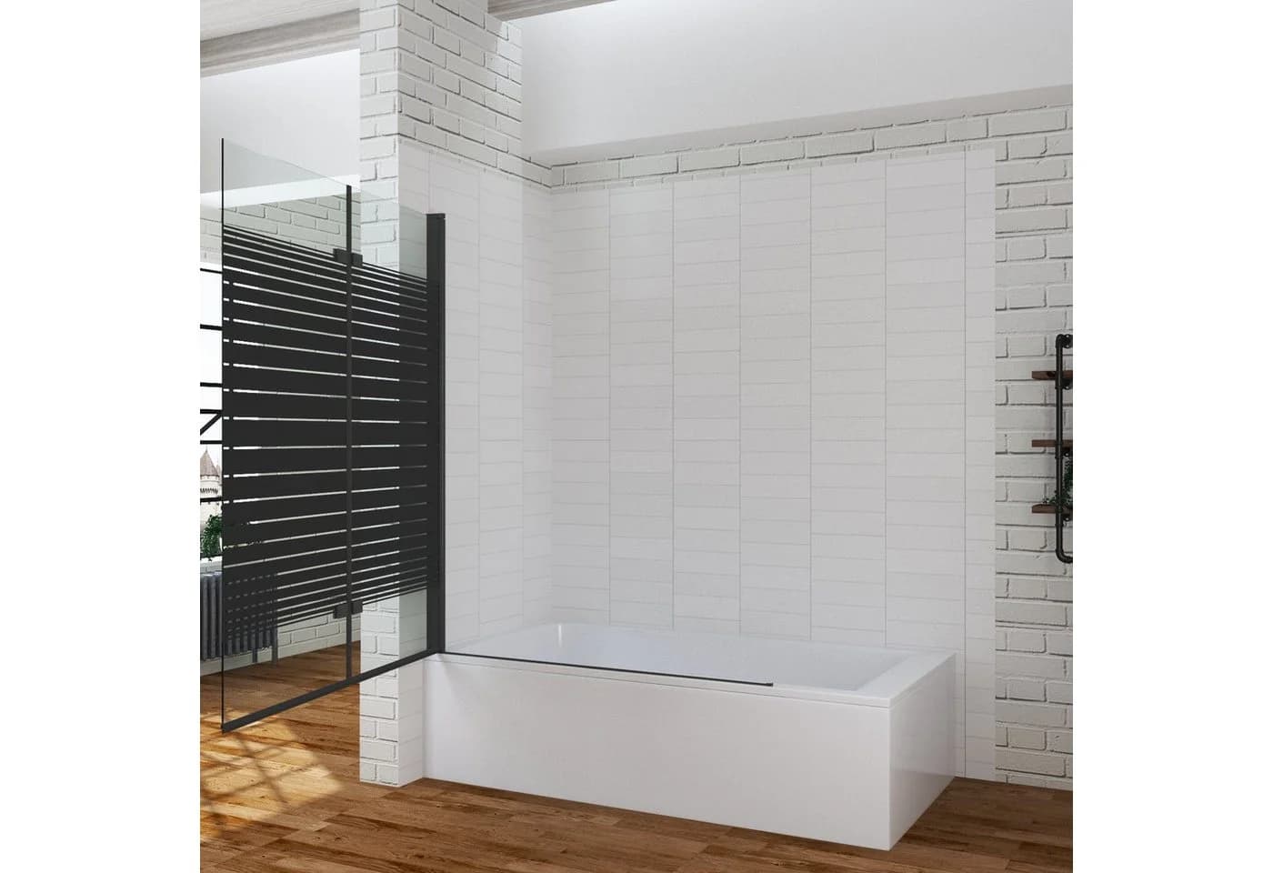 AQUALAVOS Badewannenfaltwand 2-teilig 120x140 cm - Bild 3