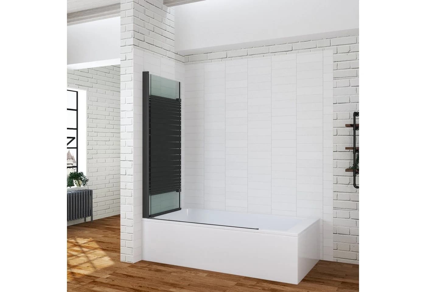 AQUALAVOS Badewannenfaltwand 2-teilig 120x140 cm - Bild 4