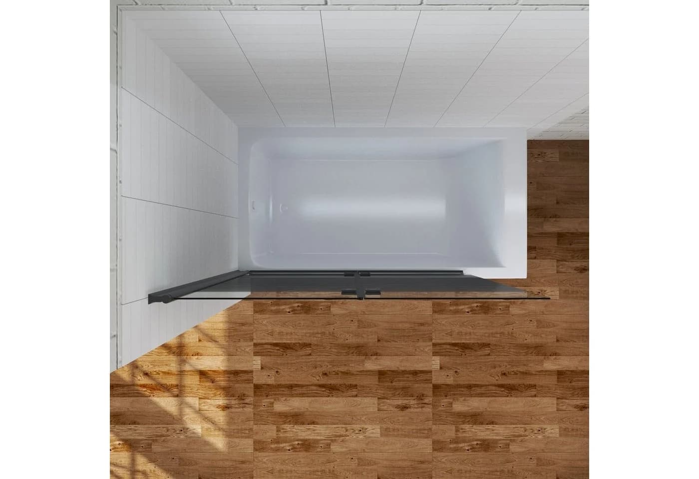 AQUALAVOS Badewannenfaltwand 2-teilig 120x140 cm - Bild 5