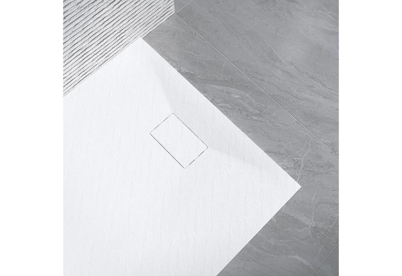 AQUALAVOS Duschwanne 80x80 cm Weiß SMC Rutschfest