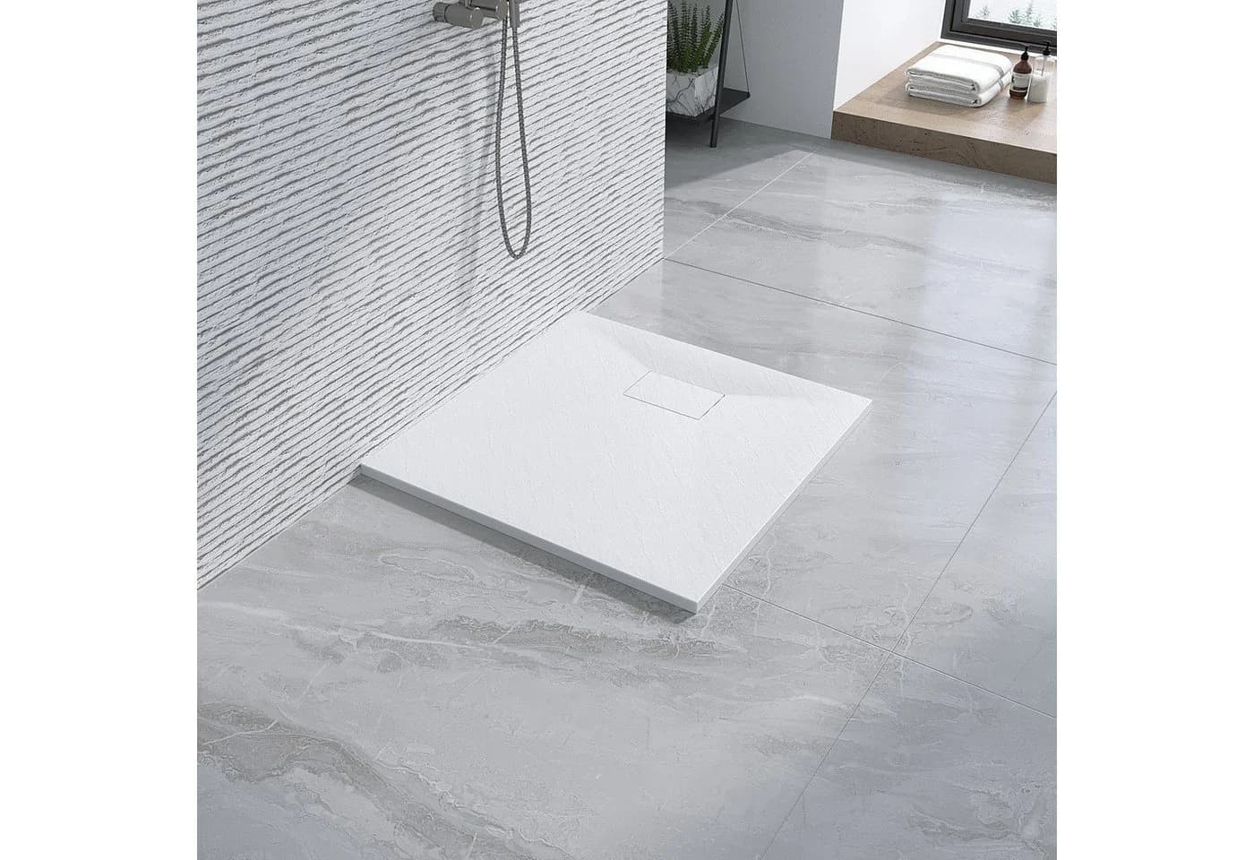 AQUALAVOS Duschwanne 80x80 cm Weiß SMC Rutschfest - Bild 2