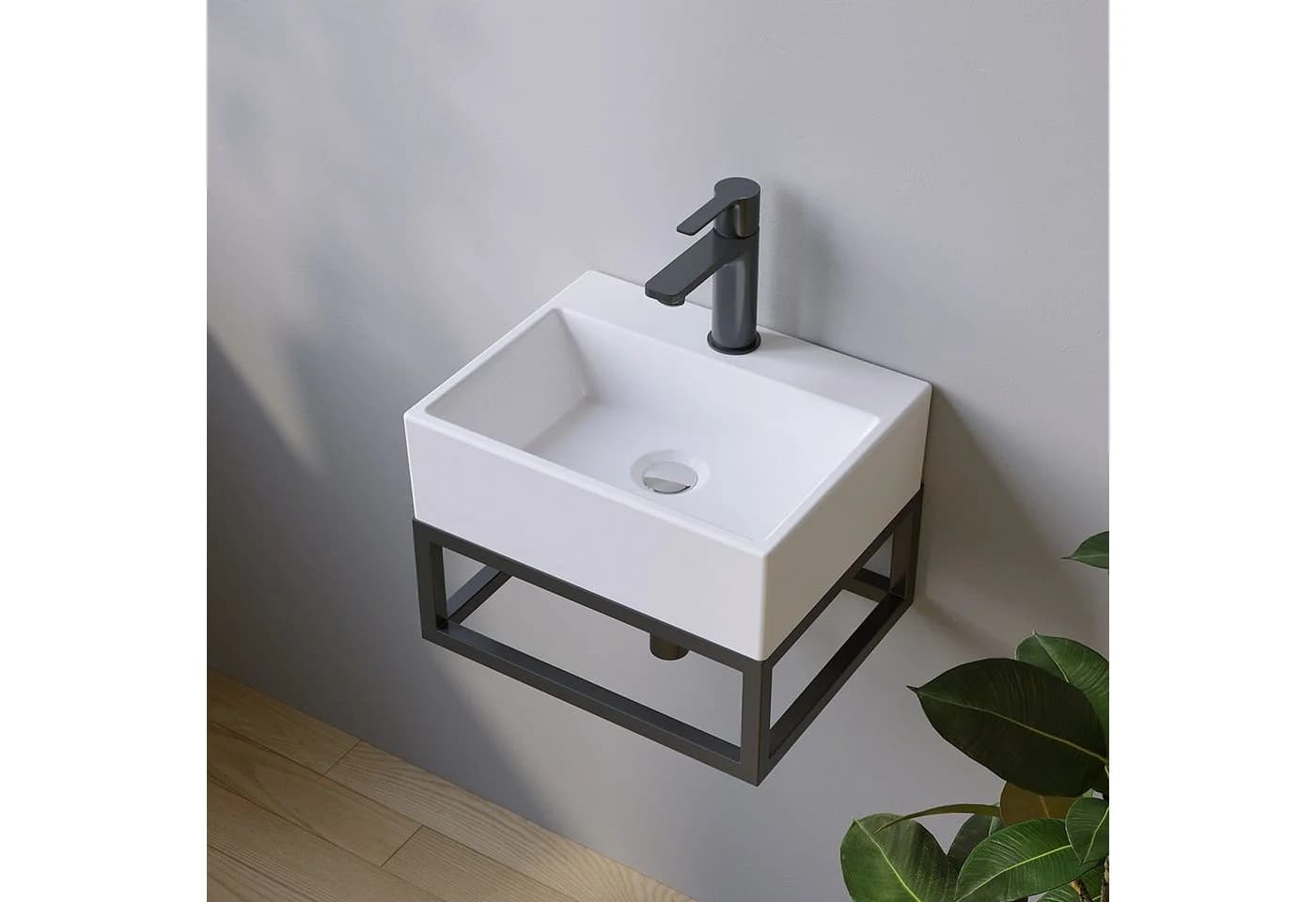 AQUALAVOS Aufsatzwaschbecken Keramik Weiß Modernes Design