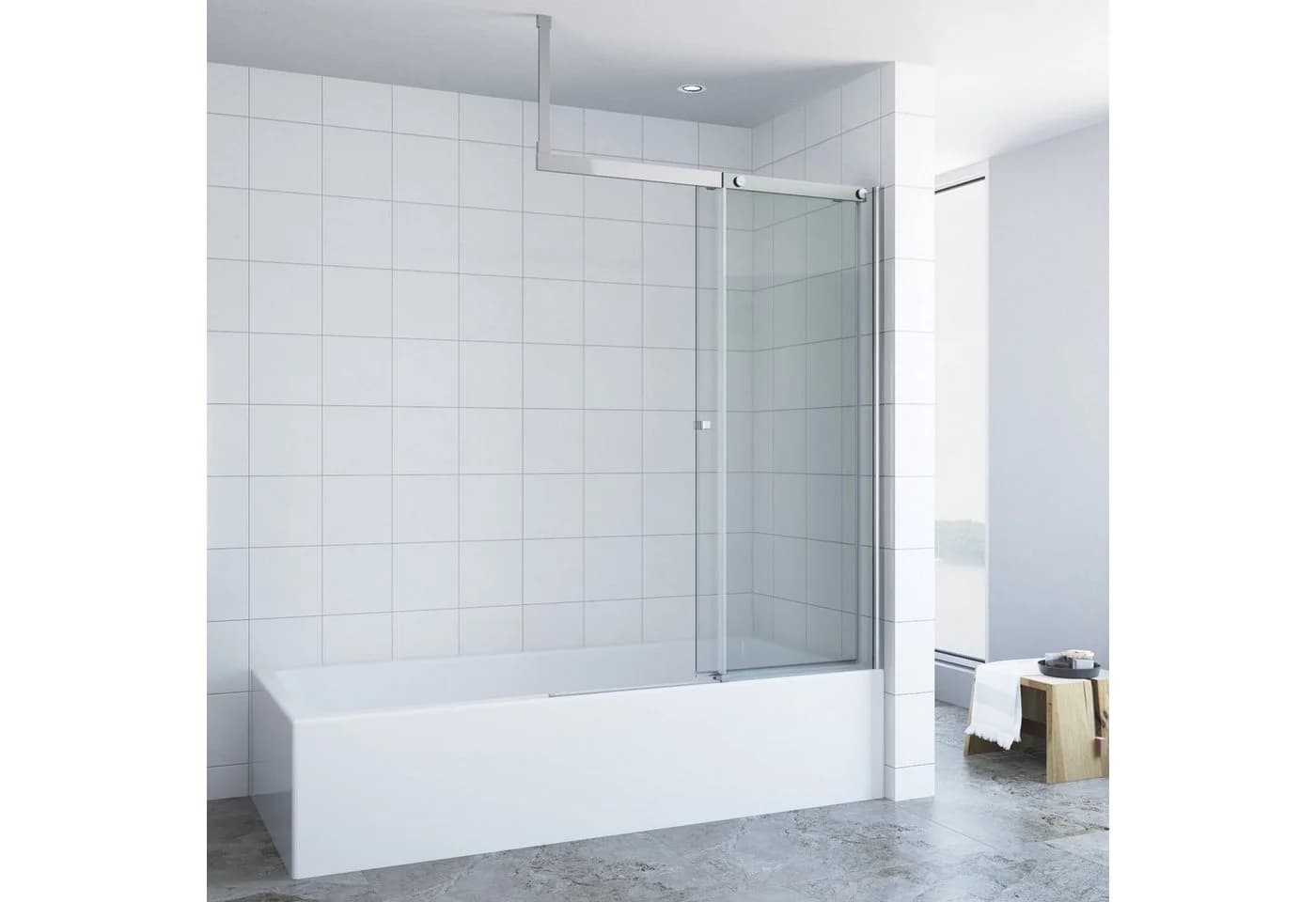 AQUALAVOS Badewannenaufsatz 110 x 150 cm Duschwand mit Schiebetür - Bild 5