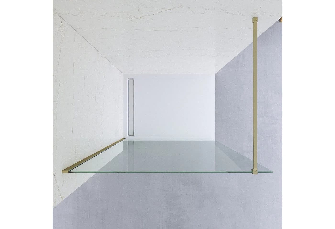 AQUALAVOS Duschwand Walk-in Glas 8mm ESG Gold Nano-Beschichtung - Bild 3