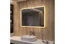 AQUALAVOS LED-Lichtspiegel 100x70cm Warmweiß/Kaltweiß Wandspiegel IP44 Bild 1
