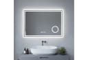 AQUALAVOS Badspiegel mit LED-Beleuchtung, Anti-Beschlag & Digitaluhr Bild 2