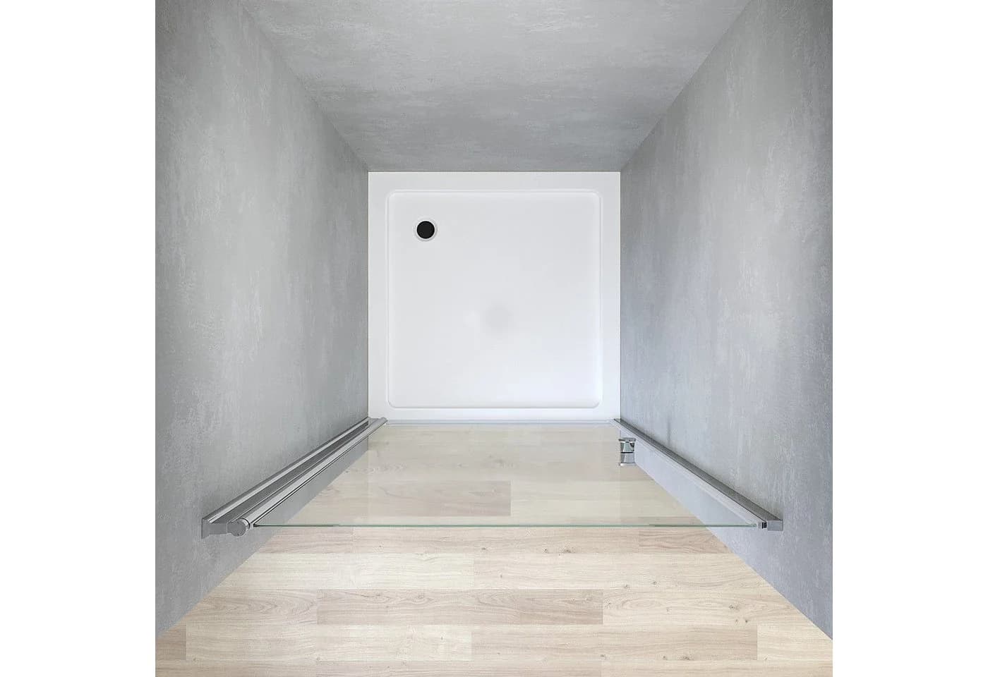 AQUALAVOS Dusch-Drehtür Nischentür Glas 5mm ESG Chrom - Bild 4