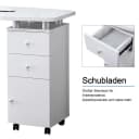 Barberpub Manikürtisch Nageltisch 0400 Weiß mit Schubladen und Rollen Bild 1