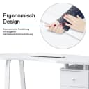 Barberpub Manikürtisch Nageltisch 0400 Weiß mit Schubladen und Rollen Bild 4