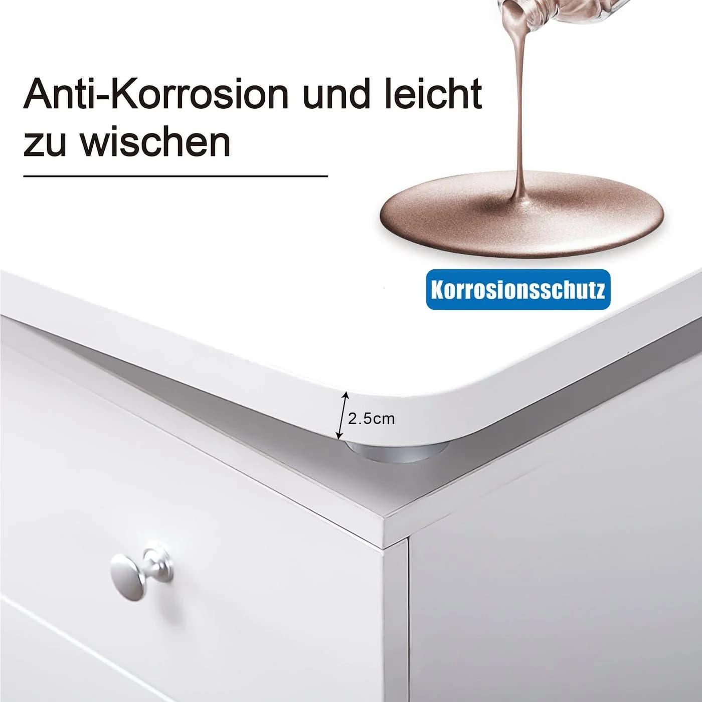 Barberpub Manikürtisch Nageltisch 0400 Weiß mit Schubladen und Rollen - Bild 5