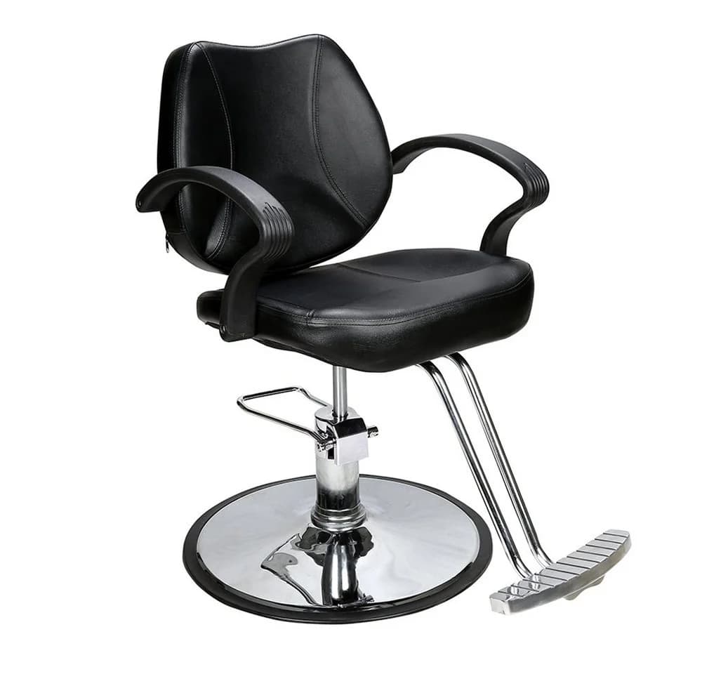 Barberpub Hydraulischer Friseurstuhl Schwarz PVC - Bild 2