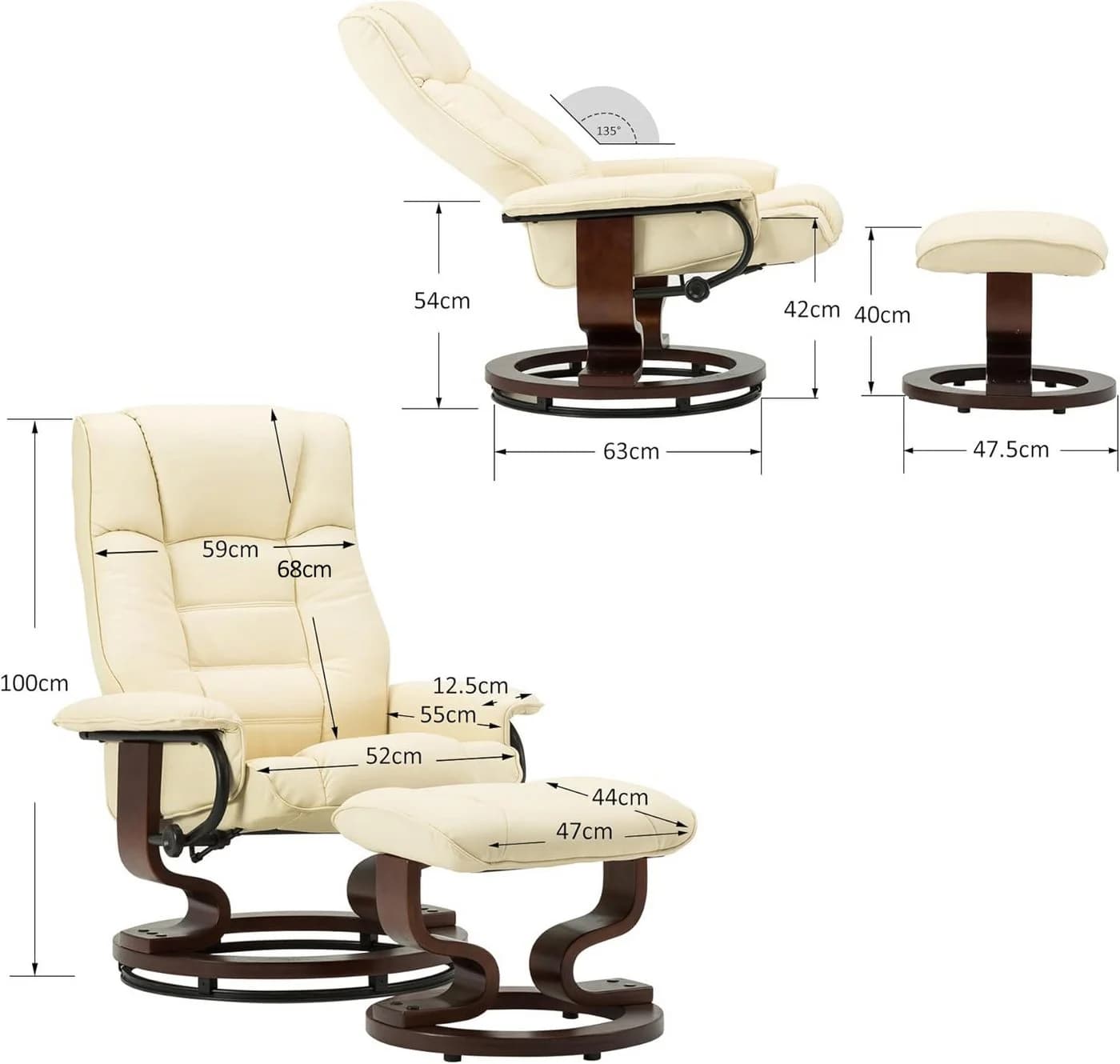 MCombo Relaxsessel mit Hocker TV-Sessel 9019 mit Relaxfunktion - Bild 5