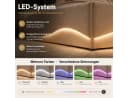 Simurq Polsterbett 140x200 cm Beige Samt mit LED und USB-C Bild 5