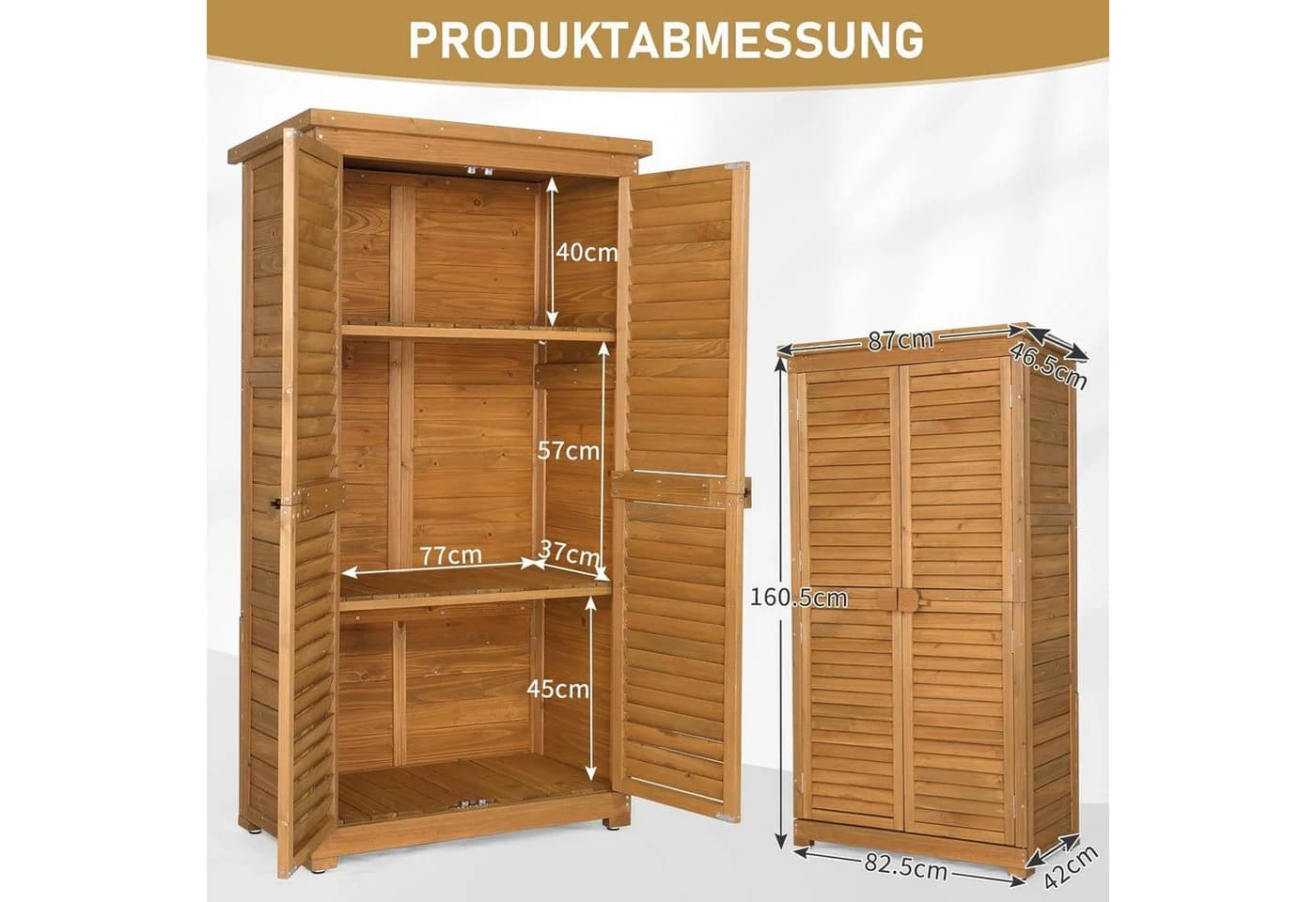 LALAHO Geräteschrank Outdoor Holz Gelb
