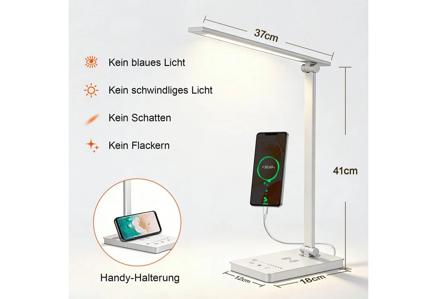 Fine Life Pro LED Schreibtischlampe Augenschutz-Modus USB-Anschluss - Bild 3