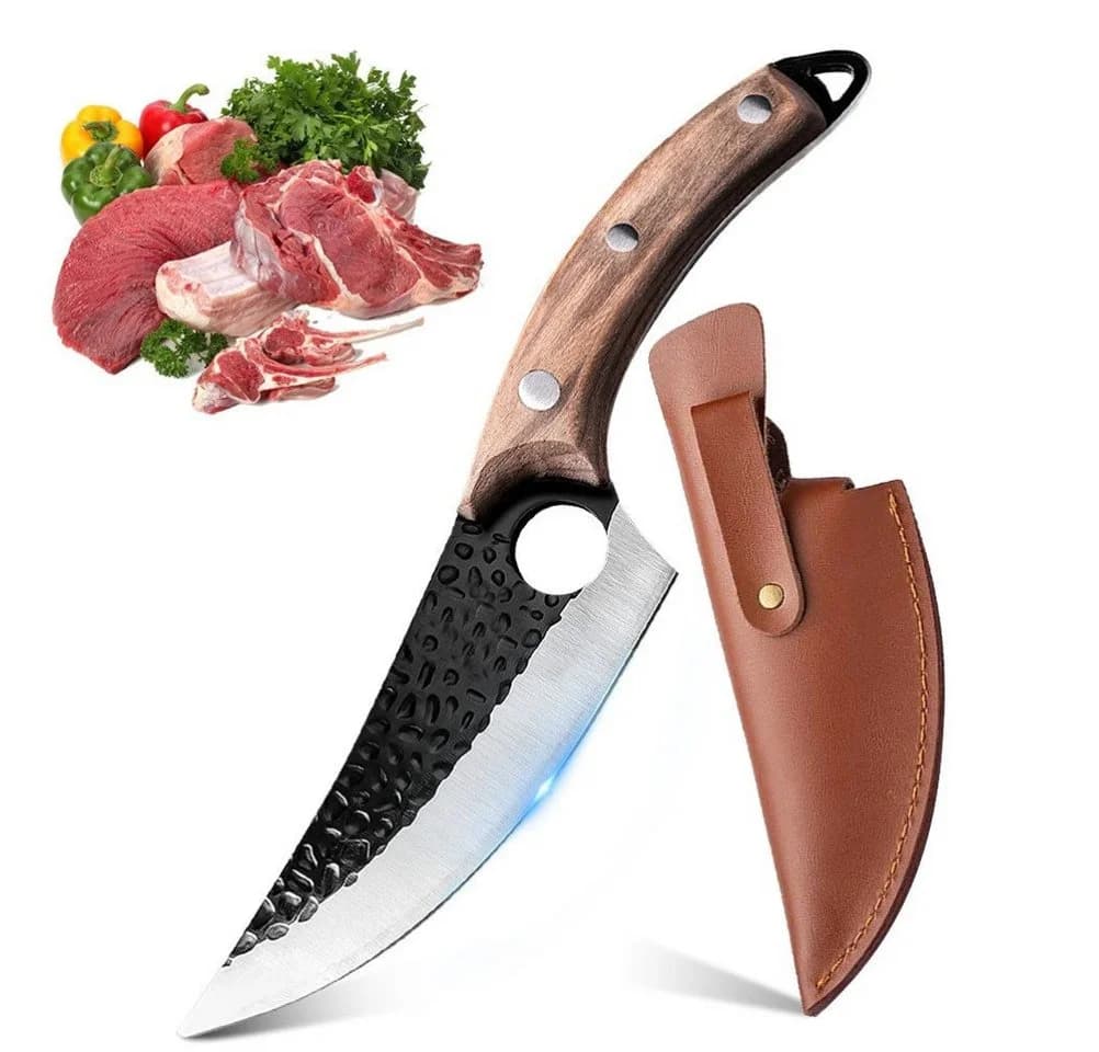 Fine Life Pro Spickmesser 6-Zoll mit Holzgriff und Lederscheide - Bild 2