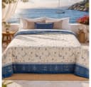 Bassetti Plaid Oplontis V9 270 x 250 cm Beige/Blau 100% Baumwolle Bild 2