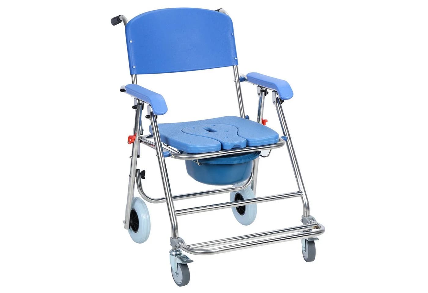 Rutaqian Faltbarer Dusch-Toilettenstuhl 3-in-1 mit Rollen - Bild 2