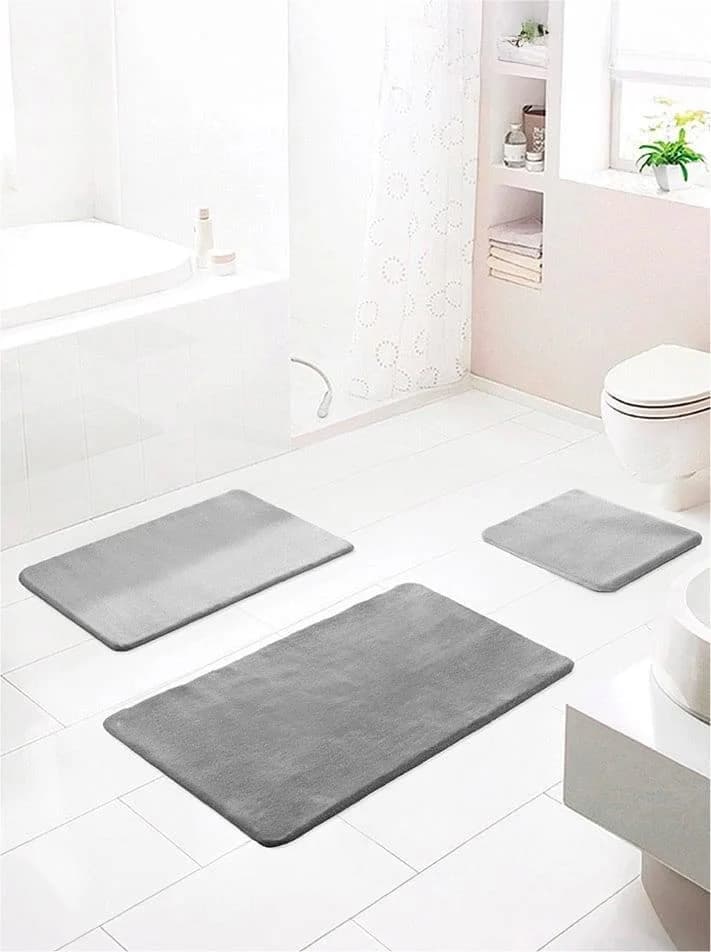 Baur Badematte Grau Hochflor Rutschfest 60x100cm