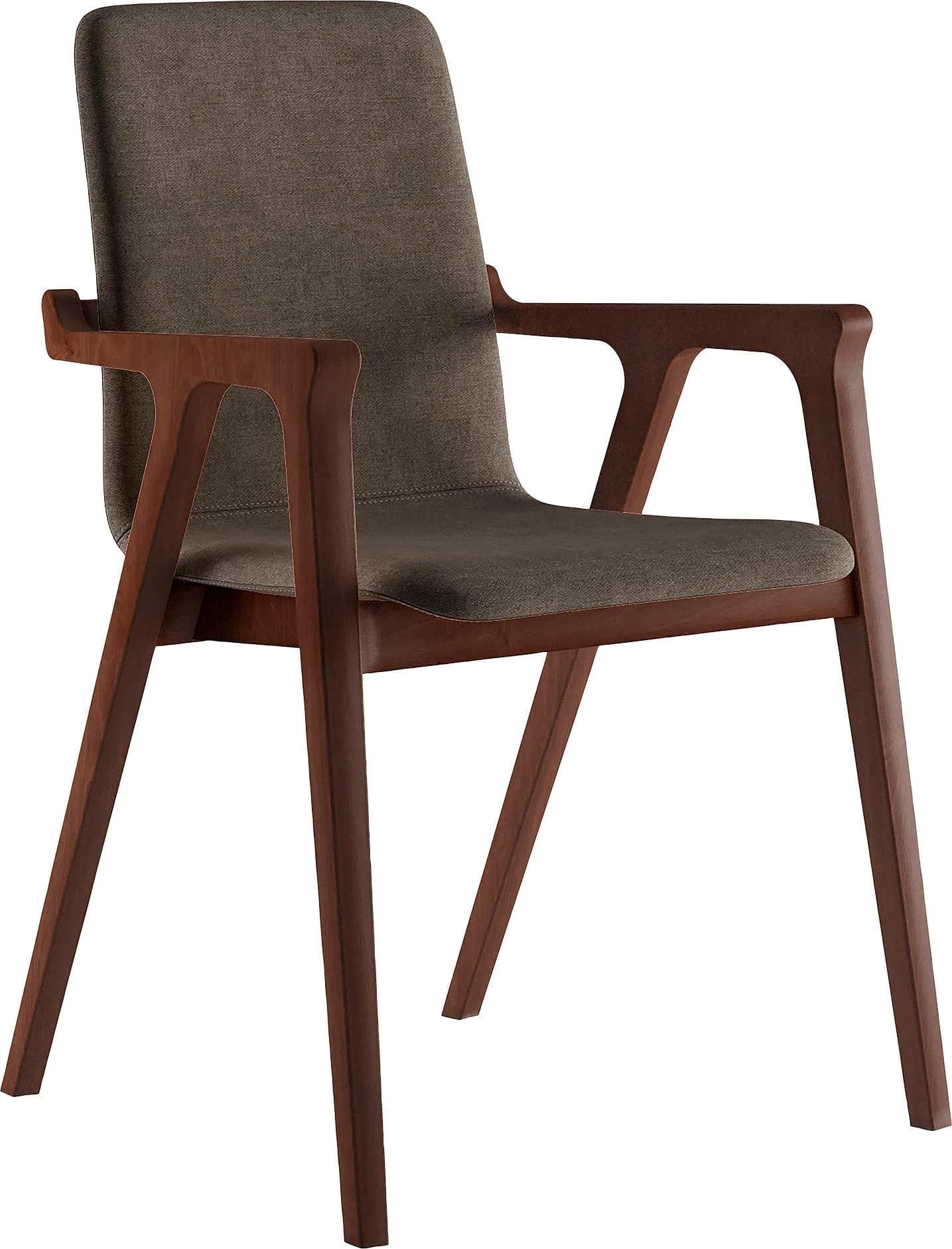 Home Affaire Armlehnstuhl AXA Grau Braun Microfaser Massivholz