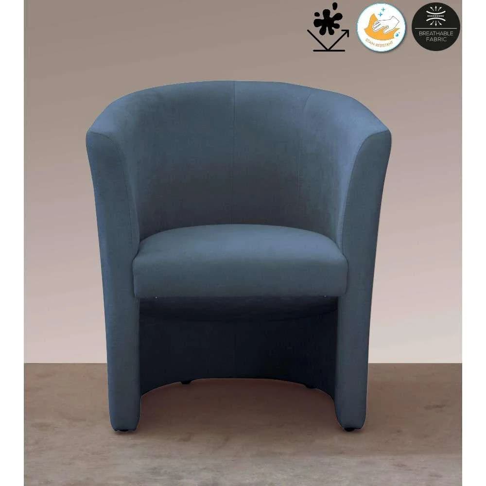 Home Affaire Cocktailsessel Tabby Blau Polyester Chenille Optik