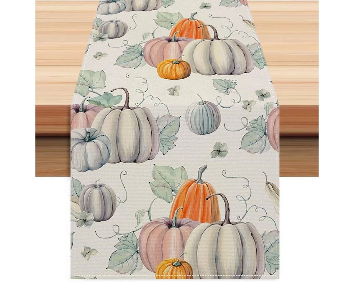 LAPAPRO Halloween Tischläufer Leinen Kürbisdruck 33x183 cm - Bild 2